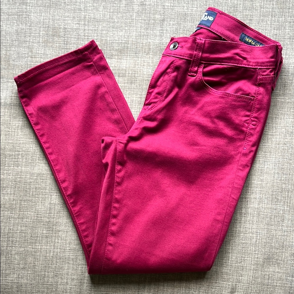 Lucky Brand Bright Red Magenta Sophia Cropped Capri Pants 4/27